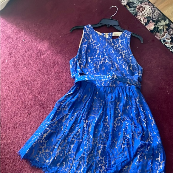 Eliza J Elegant Blue Lace Dress - Picture 1 of 4